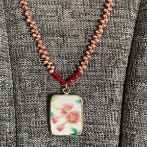 Pottery Shard and Pearl Necklace
